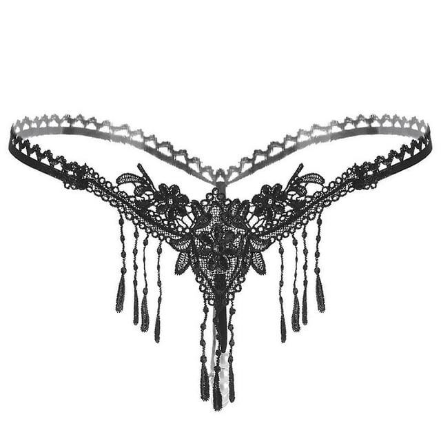 Breathable Pearl Panties Underwear Female Lingerie Lace Thong Underpants Open