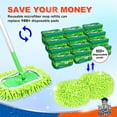 thumbnail image 3 of DR DAPPER Reusable Mop Pads Compatible with SwifferSweeper Mop, Washable Dry Sweeping Cloths for Sweeper Mop Floor Cleaning, 3 Pack, Green(Mop is Not Included), 3 of 6