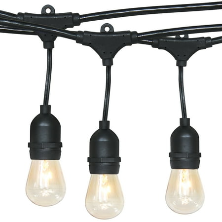 Outdoor Patio Lights String Best Choice Products Outdoor Commercial Grade 24-foot Weatherproof Hanging Patio String Lights w/ Energy Efficient Design, Black ()