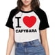 thumbnail image 3 of Camiseta de capibara para mujer, camisetas Kawaii, camiseta divertida de Capibara, camisetas Harajuku, ropa femenina, moda kawaii Y2k 90s, 3 of 5