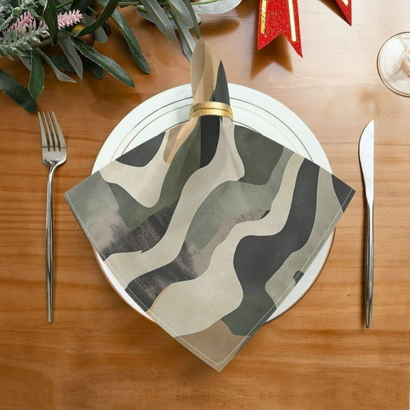 1 Pack 20'' x20" Satin Table Napkins Dinner Napkins for wedding Party Decoration events Camouflage Pattern