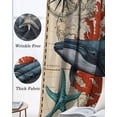 thumbnail image 3 of Retro Whale Kitchen Curtains Vintage Coastal Coral Starfish Nautical Cafe Short Curtains for Bathroom Blackout Window Curtain Grommet Small Window Treatment Drapes for Bedroom Living Room 42"x45"x2, 3 of 9