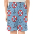 thumbnail image 3 of Anchor Life Buoy Pattern Athletic Shorts Breathable with Comfort Fit Drawstring Casual Sweatshorts X-Large, 3 of 9