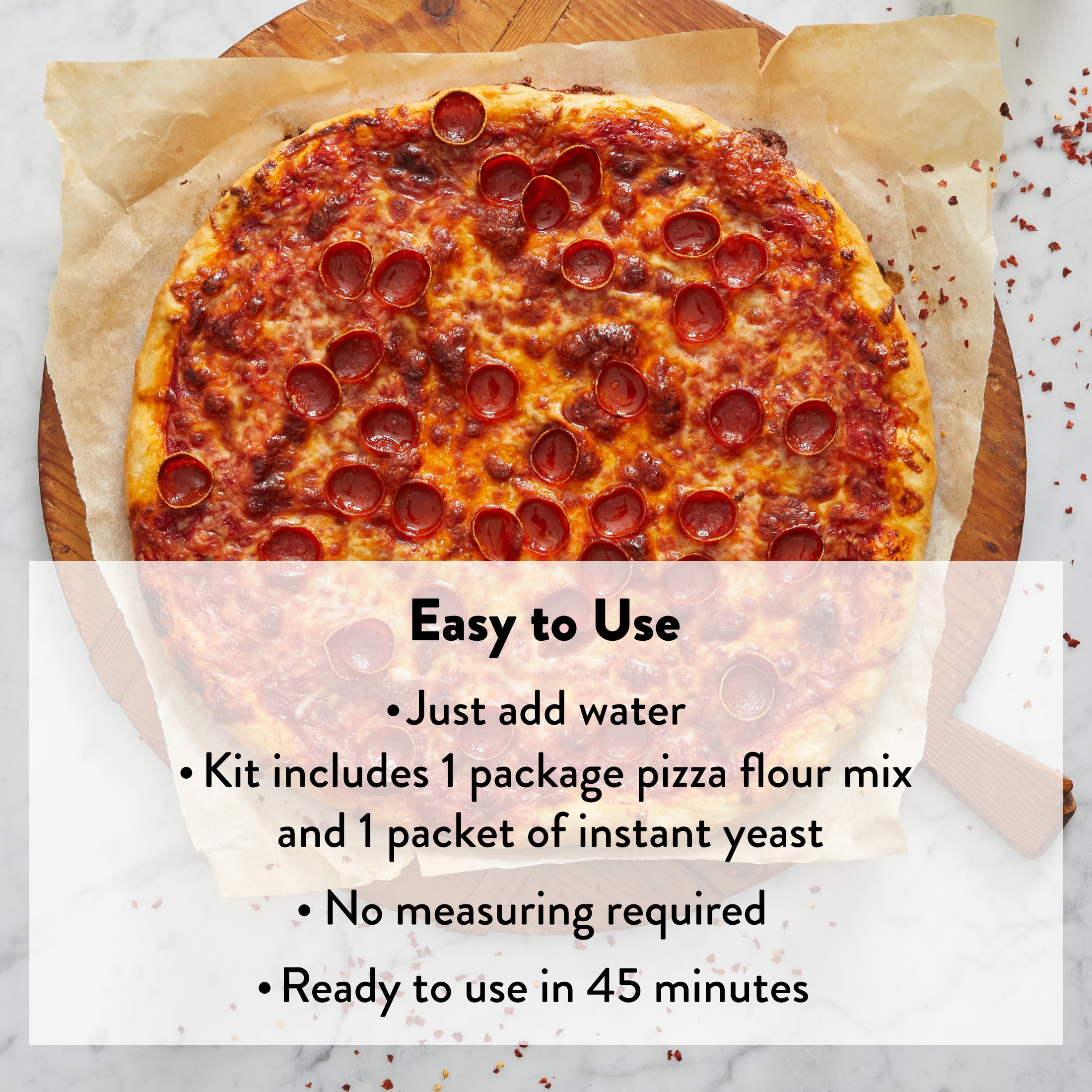 DeLallo Pizza Dough Kit, Made in Italy with 00 Flour, Non-GMO, 17.6 oz Bag