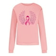 thumbnail image 4 of DDAPJ pyju Breast Cancer Awareness T-Shirts for Women Pink Ribbon Printed Long Sleeve Crewneck Sweatshirts Comfy Loose Crew Neck Faith Hope Tops Pink XL, 4 of 6