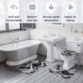 thumbnail image 5 of Abstract Waves Bath Mat 3 Piece Bathroom Rug Set, Black Grey Modern Geometric Striped Non Slip Bath Rug Contour Mat and Toilet Lid Cover, Absorbent Shower Mats Soft Bath Rugs and Mats Sets, 5 of 8