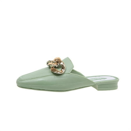 

IELGY slippers Summer casual half toe cap ins flat bottom outer