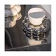 thumbnail image 2 of Juego de taza y platillo de café con flores Juego de taza y platillo lindo Taza de café de cerámica con platillo de girasol Latte Blanco, 2 of 5
