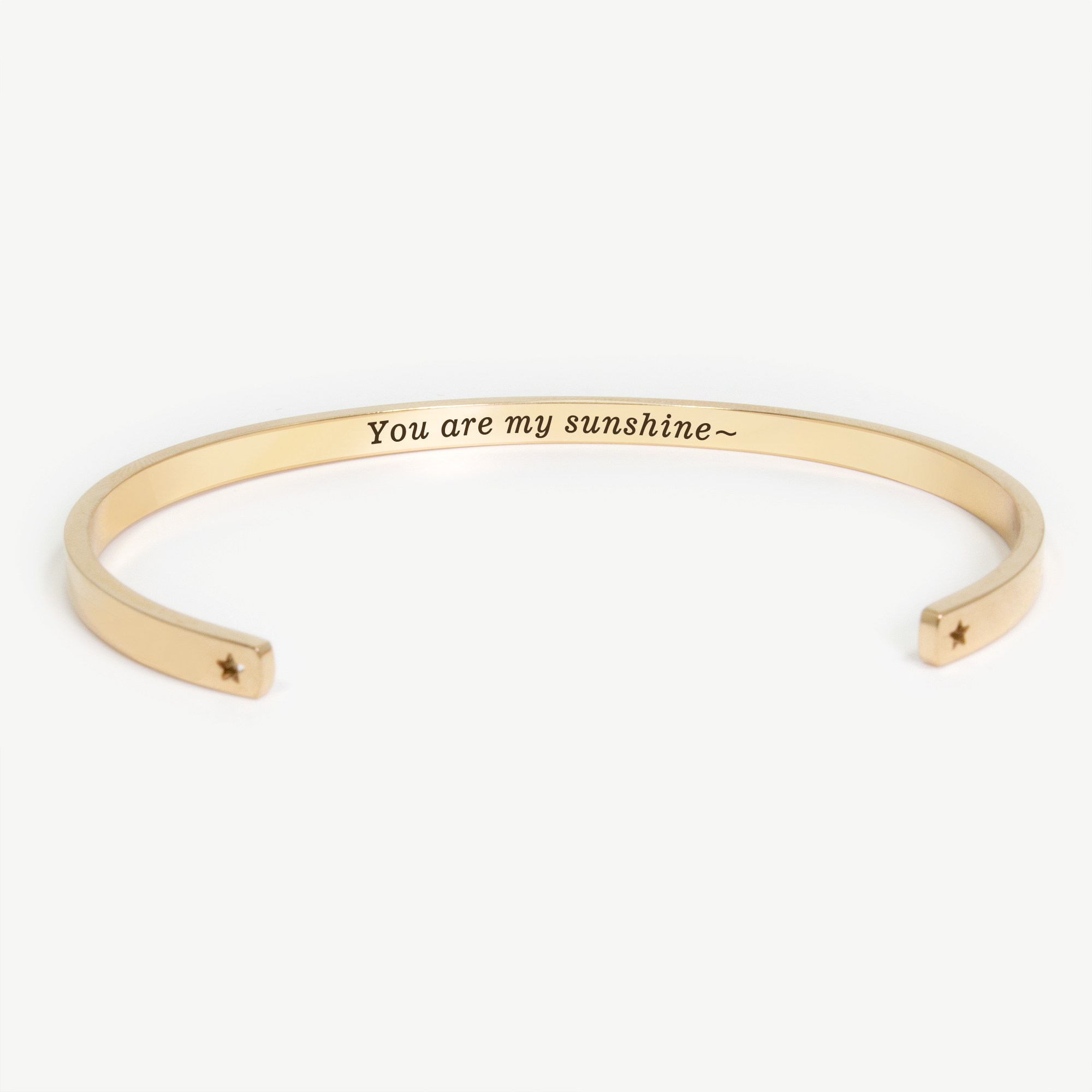 "You are my sunshine" Adjustable Rose Gold Stainless Steel Cuff Bangle Mother's Day Gift Set