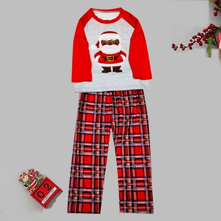 

POROPL Christmas Nightgown for All of Families Plaid Deer O-Neck Plaid Pullover Adult Onesie Pajamas For Women Long Sleeve Holiday Pajamas Set For Family