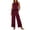 *Wine, variant on VBVC Women's Lace Trim 2 Piece Set, Ladies' Casual High Waist Wide Leg Pants Outfit, Soft Breathable Summer Loungewear For Women,Black,S-3XL