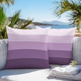 thumbnail image 4 of Geometric Stripes Outdoor Pillow Covers Pack of 2 Minimalist Purple Gradient Pattern Waterproof Throw Pillow Covers Decorative Cushion Cases for Patio Garden Tent Balcony Couch 16x16 inch, 4 of 8
