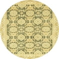 thumbnail image 1 of Ahgly Company Machine Washable Indoor Round Abstract Mustard Yellow Area Rugs, 8' Round, 1 of 7