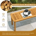 thumbnail image 4 of Gymax 2 PCS Acacia Wood Outdoor Bench 48'' Long Patio Dining Bench w/ Slatted Seat for Garden, 4 of 9