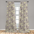 thumbnail image 4 of Ambesonne Floral Boho Curtains, Exotic Leaves Retro Art, Pair of 28"x95", Taupe Pastel Green, 4 of 4