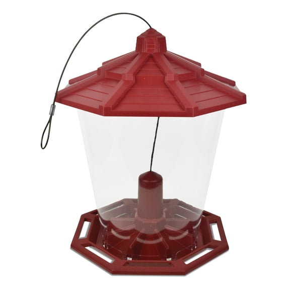 Pennington Earth Smart Red Recycled Resin Grand Ecozebo Wild Bird Feeder, Jumbo 10 lb. Capacity, 1 Pack
