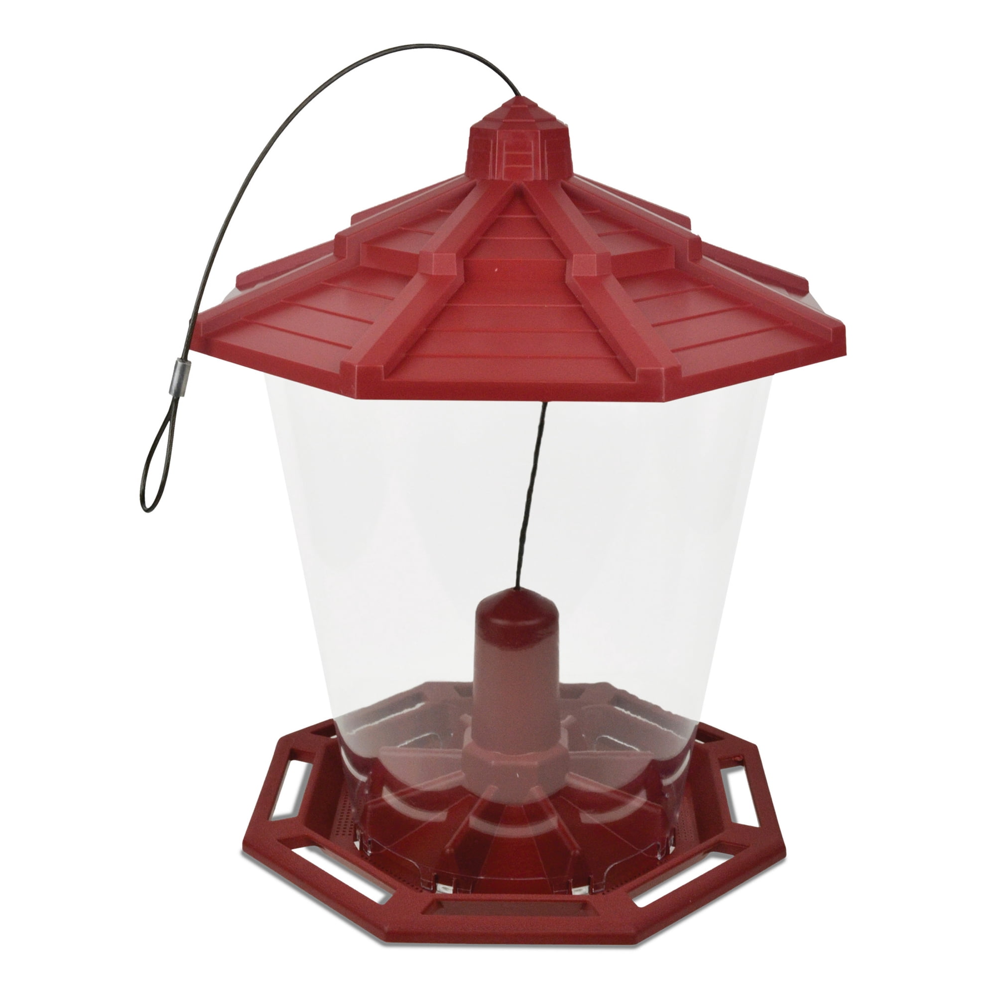 Pennington Earth Smart Red Recycled Resin Grand Ecozebo Wild Bird Feeder, Jumbo 10 lb. Capacity, 1 Pack