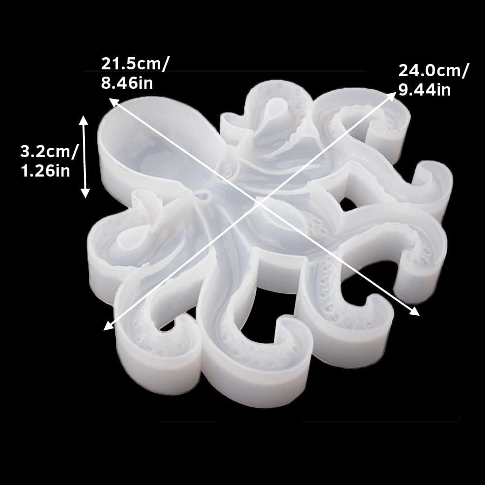 Large Octopus Resin Molds, Silicone Ornament Mold for Epoxy Casting, Animals Display Mould for DIY Resin Crafts, Wall Hanging Home Decor Halloween Christmas Gifts