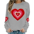 thumbnail image 5 of Zorckvet Women Valentine's Day Pullover Sweatshirts Heart Print Sweater Tops Long Sleeve Crewneck Shirts Fashion Loose Blouse Teen Girls Sweatshirt, 5 of 5