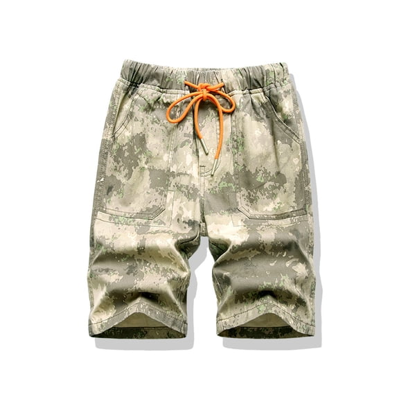 LYMAYTER 6-15Y Boys Camo Print Shorts Kids Elastic Waist Lightweight Summer Outdoor Shorts Casual Breathable