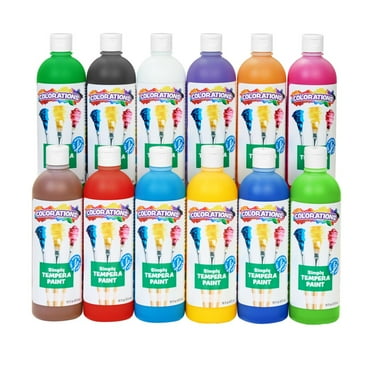 Colorations Paraben-Free Simply Tempera Paint 16 oz. - Set of 12
