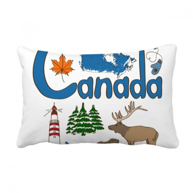 Canada Symbole National Repère Motif Jeter Oreiller Lombaire Insert Coussin Décoration de la Maison