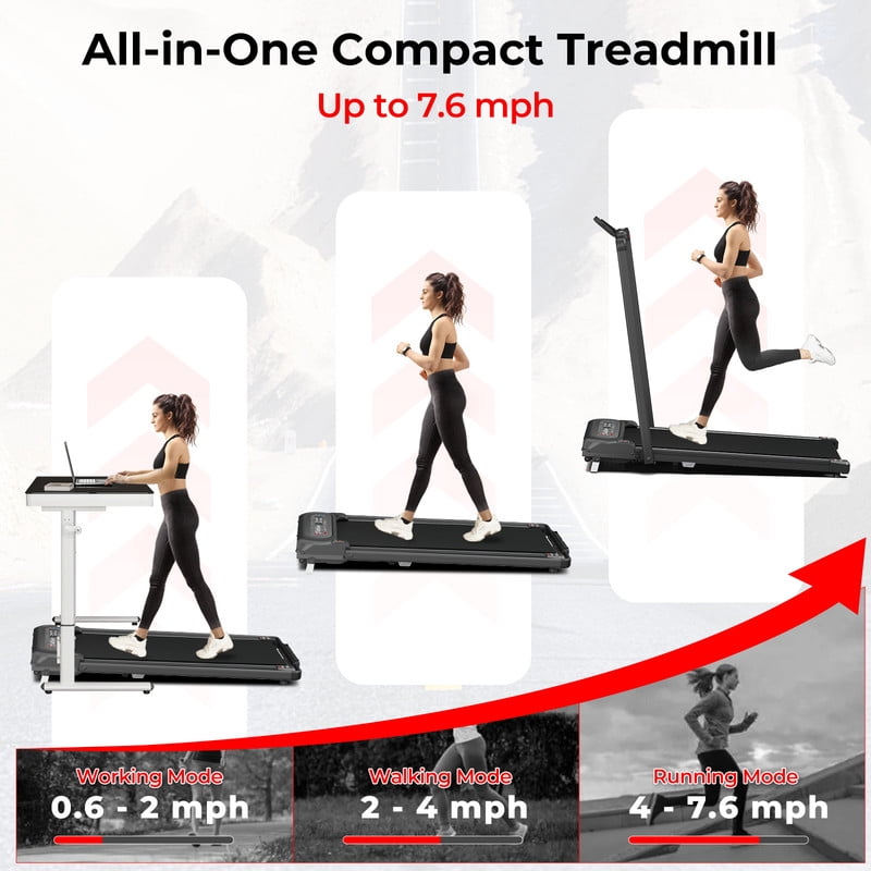 3 in 1 Folding Treadmill, Walking Pad Treadmill with Handle and Incline, Under Desk Treadmill 2.5HP, 265 lbs Weight Capacity, Remote Control