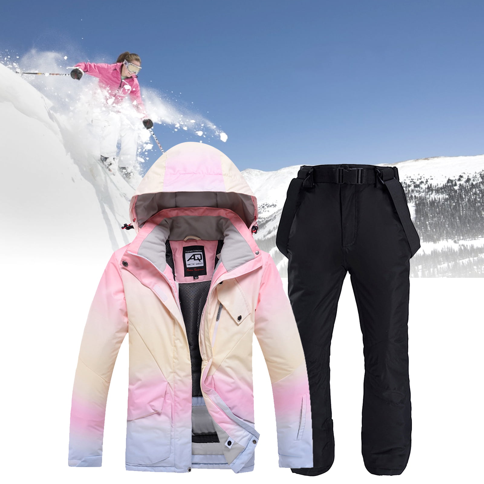 Snow Pant Details about   Shining Men's Women's Snow Suit Snowboarding Outdoor Winter Jacket 