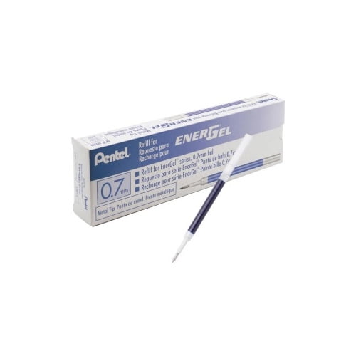 Pentel EnerGel .7mm Liquid Gel Pen Refill 0.70 mm, Fine Point - Blue Ink - Smudge Proof, Smear Proof, Quick-drying Ink, Glob-free, Smooth Writing - 12 / Box