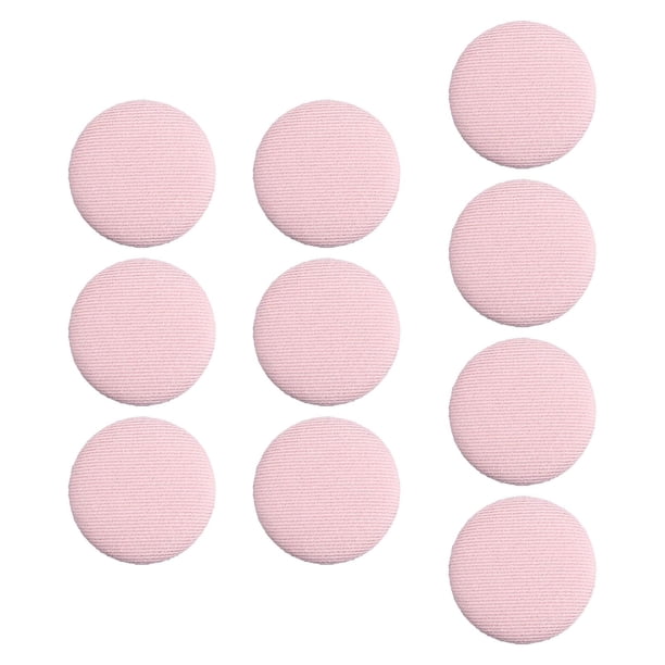 10 botones de tela recubiertos de tela, hechos a mano, redondos, con parte trasera plana. Rosa
