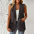 thumbnail image 2 of 2025 Women's Summer Sleeveless Vest Tops Lightweight Fully-Lined Fashion Casual Work Office Blazers with Pockets, 2 of 6