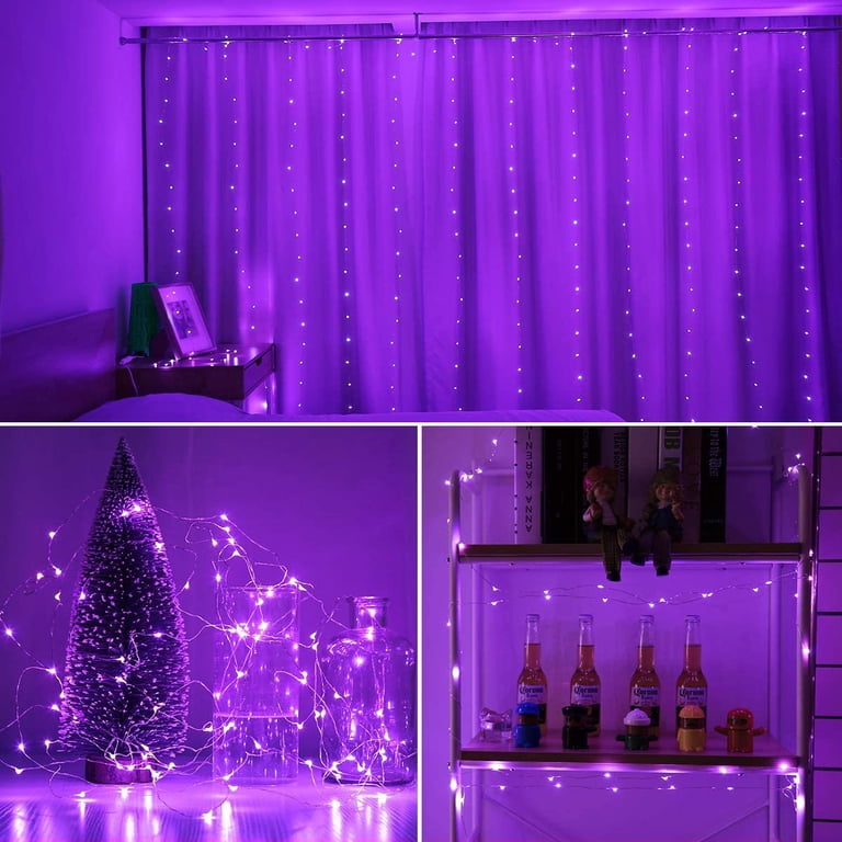 Rirool Purple LED Fairy String Lights, 2-Pack 33ft photo 7