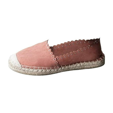

Women Fashion Casual Lightweight Spring Retro Lace Suede Flat Shoes