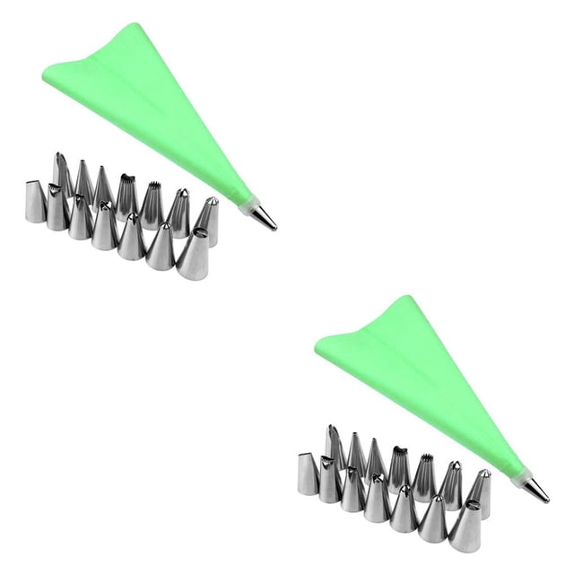 Toystoory Cake Decorating Tips with Icing Bag Steel Cream Confectionery Pastry Props Making Kit Reusable Nozzles Equipment for Using verde Set 1 2piezas Toystoory CBP061559