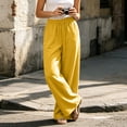thumbnail image 6 of VV AVEORS Womens Wide Leg Sweatpants Drawstring Baggy Sweat Pants With Pockets Elastic Waisted Lounge Casual Trousers Yellow L, 6 of 6