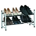 Mainstays 2Tier Shoe Rack Storage Organizer, Silver Metal and Black