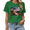 1-Green, variant on UNISHE Women 4Th Of July USA Flag Cool Cat Fireworks Est 1776 Patriotic Short Sleeve Blue Tops