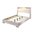 thumbnail image 6 of Benjara Modern Eastern King Size Bed with Shelved Headboard and LED Light- White, 6 of 8
