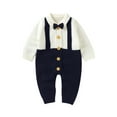 thumbnail image 3 of ZAXARRA Combinaison Bébé Garçon Épissage Couleur Revers Manches Longues Tricoté Rompers, 3 of 9