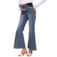 thumbnail image 4 of INSPIRE CHIC Pantalones de maternidad de mezclilla para mujer, corte acampanado, elásticos, de tiro medio, con dobladillo deshilachado, pantalones de embarazo, jeggings 2XL gris azul, 4 of 6