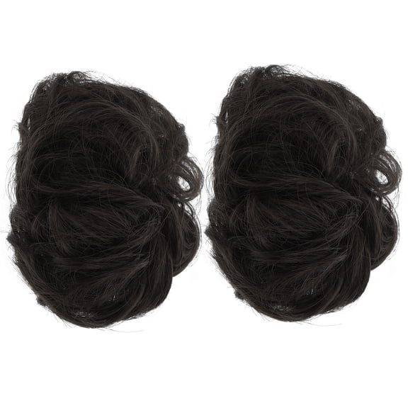 Phenofice 2-Pack Black Hair Bun Extensions, Soft High Simulation Fake for Weddings, Parties, and Everyday Styling