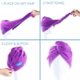 thumbnail image 6 of YoulerTex Microfiber Hair Towel for Women Drying Curly Long Thick Plopping Hair Absorbent(Gray/Purple), 6 of 8