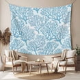 thumbnail image 2 of Blue Coastal Coral Tapestry for Bedroom Wall Hanging Tapestry, Farmhouse Nautical Marine Plants Ceiling Backdrop Tapestries Poster Blanket Wall Decor for Teens Room Living Room Dorm 39" x 59", 2 of 8