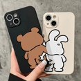 thumbnail image 3 of 2pcs Simple Advanced High-end Black White Couple Phone Case, Suitable For IPhone 15/14/13/12/11 Plus/Pro/ProMax/XR/XS/XS Max/8/7Plus All-inclusive Soft Shell Protective Case, Mobile Phone Case, 3 of 5