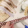 thumbnail image 4 of 3 Yards Jacquard Ribbon Trim, 0.98 Inch Leaf Pattern Decorative Fabric Woven Embroidery Trim for Sewing Crafts, Light Pink, 4 of 6