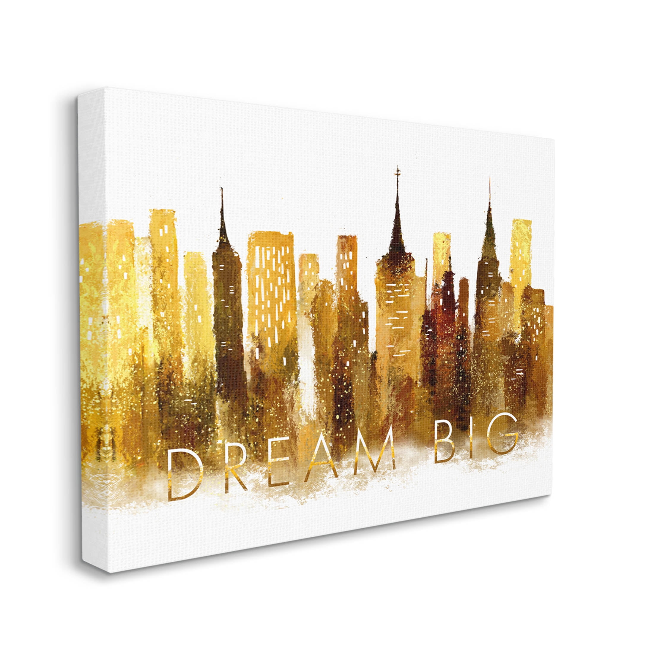 Stupell Industries Dream Big Glam City Skyline Graphic Art Gallery Wrapped Canvas Print Wall Art, Design by Ziwei Li