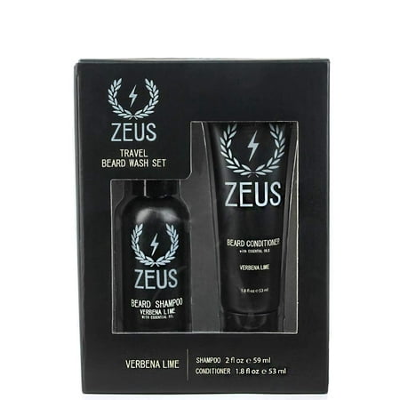 ZEUS Travel Beard Wash Shampoo and Conditioner Set for Men, Verbena