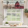 thumbnail image 3 of 2 Panels Windmill Farmhouse Valance for Windows, Vintage Teal Brown Wooden Butterfly Light Filtering Kitchen Curtains, Rod Pocket Window Treatment Curtain Valances for Living Room Bedroom, 54"x18", 3 of 9
