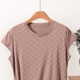 thumbnail image 5 of Loopsun Womens Short Sleeve Pajama Tops Print Round Neck Short Sleeve Thin Loose Loungewear, 5 of 5