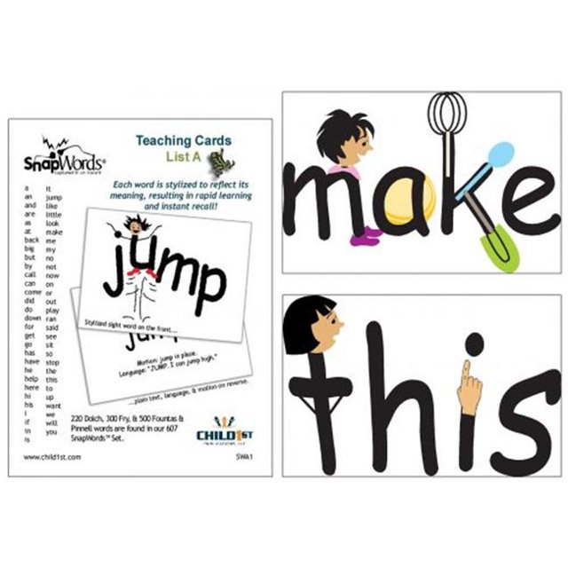 Harebrain HB-SWA1 Snapwords Teaching Cards List A